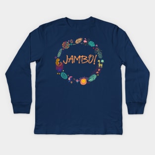 Jambo! (For dark fabrics) Kids Long Sleeve T-Shirt